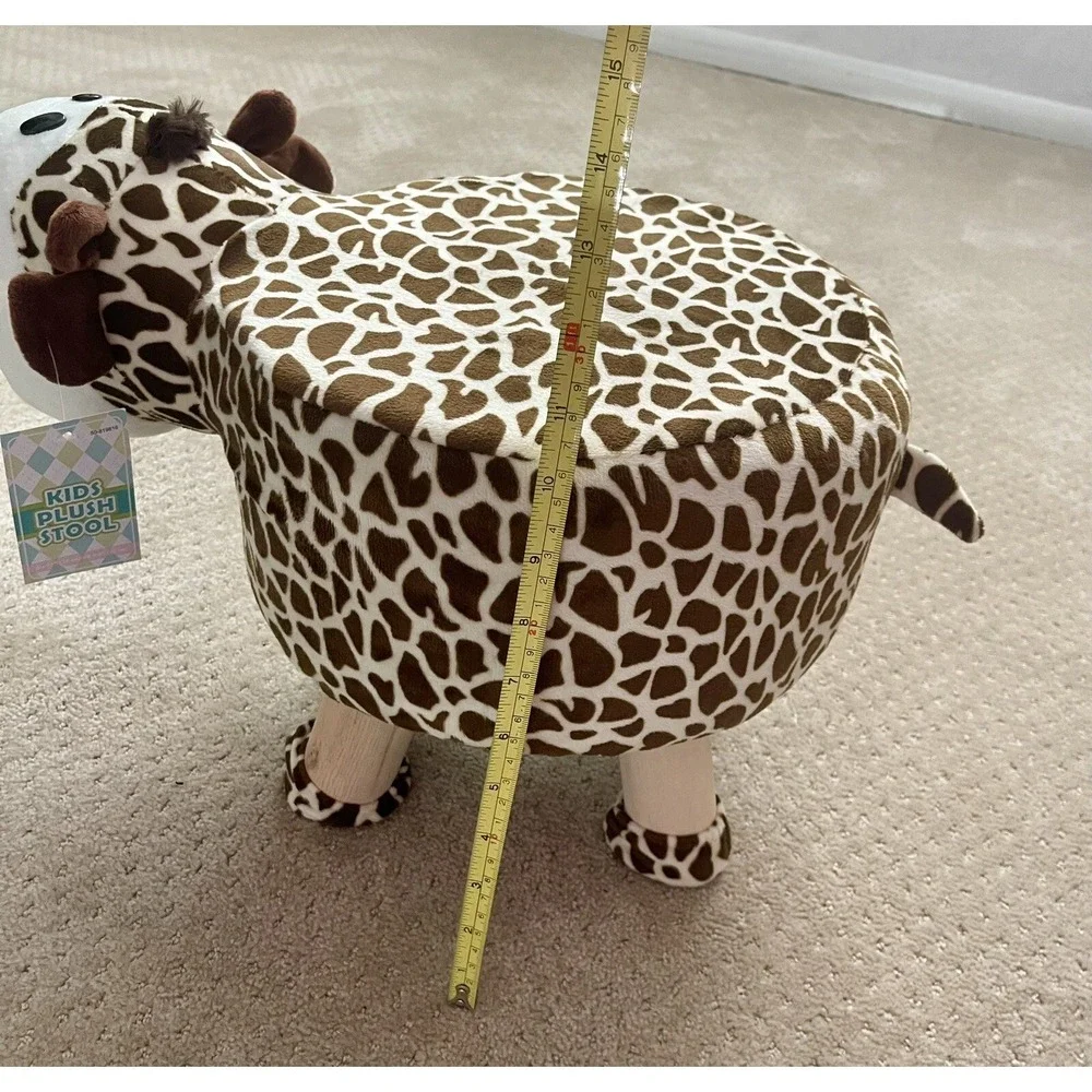 GIRAFFE 3D Padded Soft Animal Shape Brown Child Kids Seat Foot Stool (NWT)